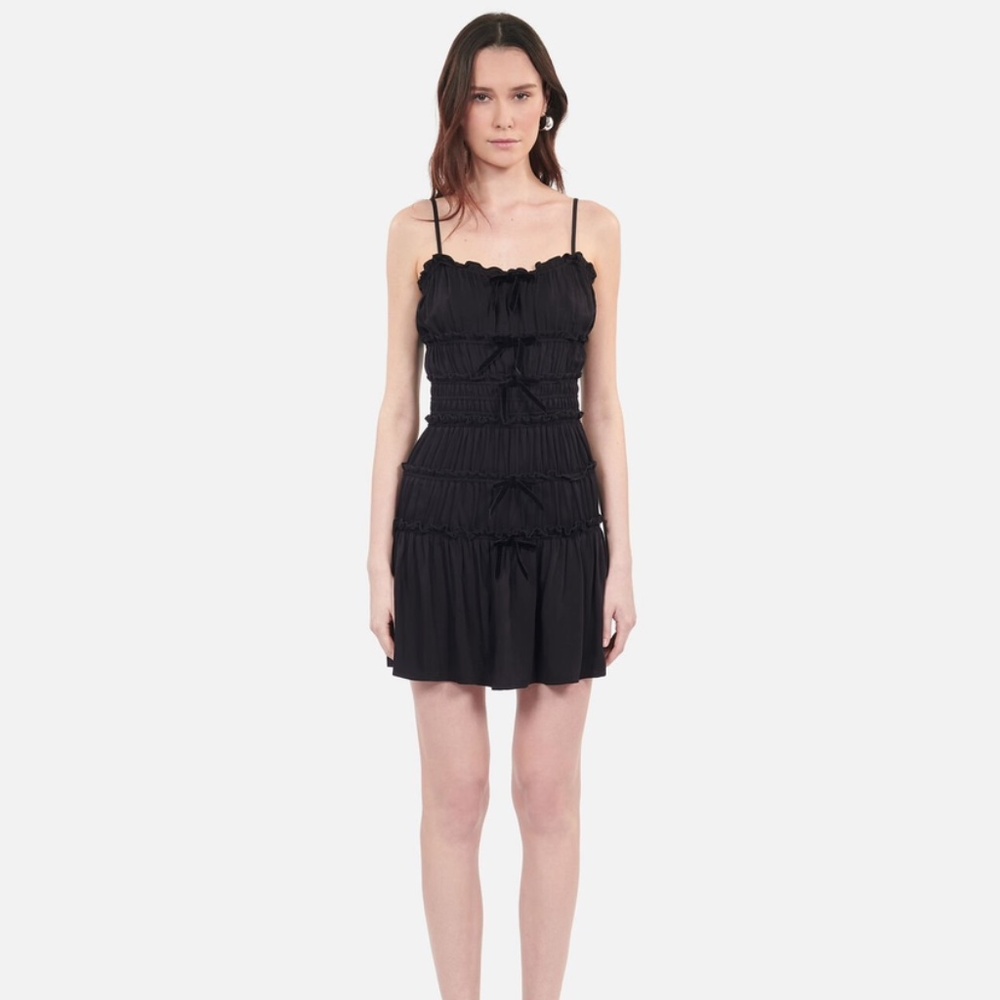The kooples shirred bow mini dress
